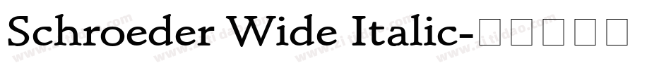Schroeder Wide Italic字体转换